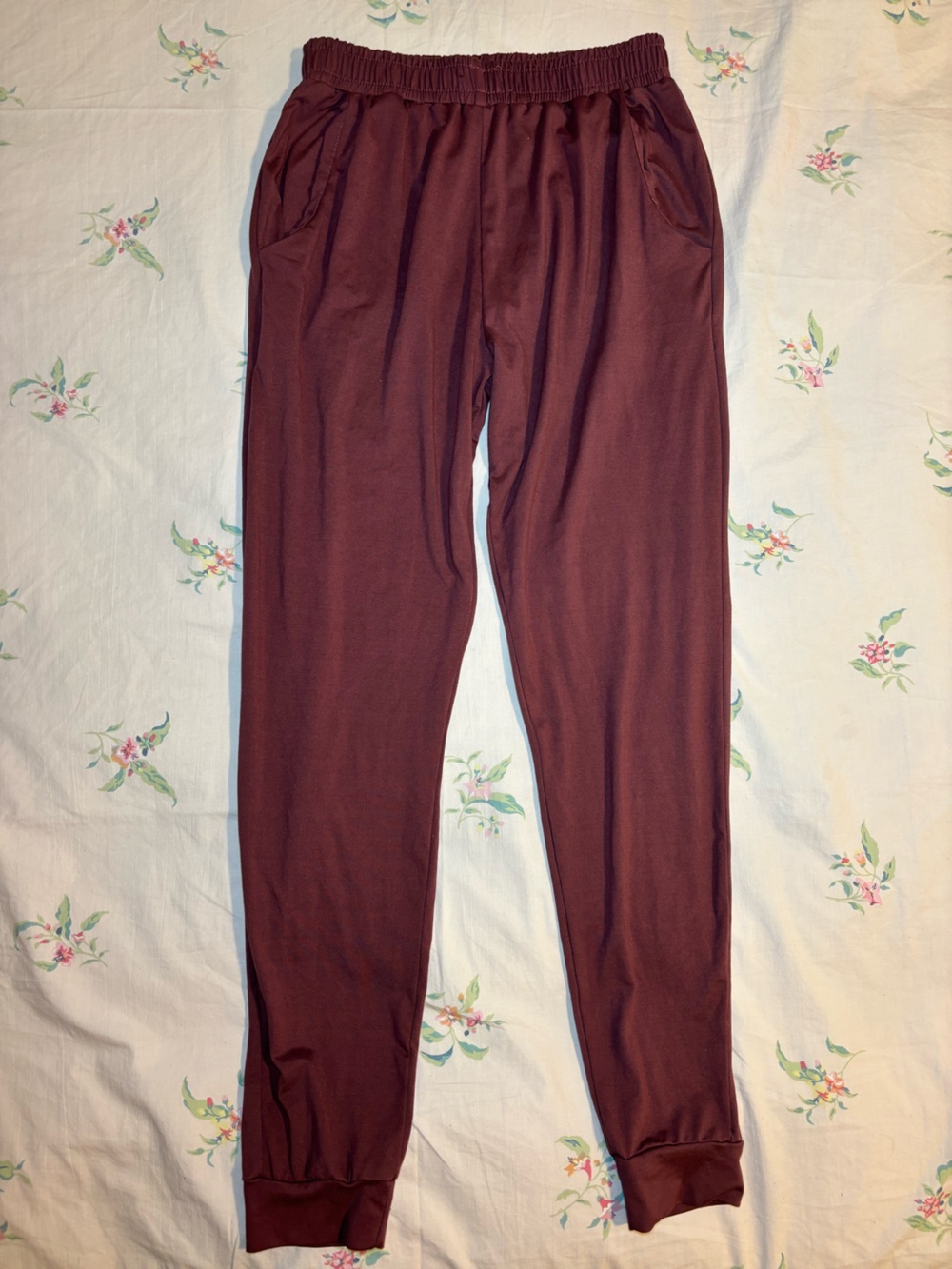 Women's Staple Maroon Jogger Pants with Elastic Waist